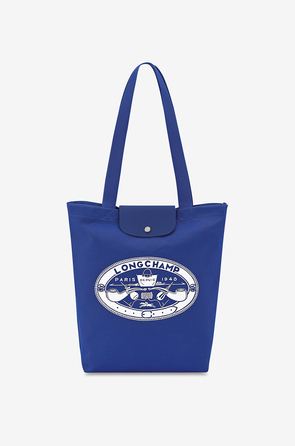 LONGCHAMP Le Pliage Collection M printed canvas tote bag Women BLUE 1