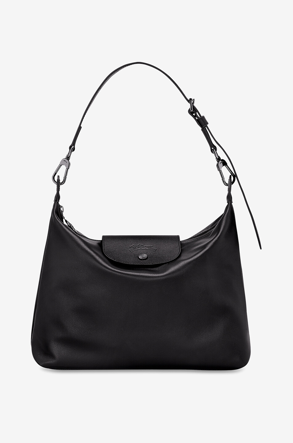 LONGCHAMP Sac porté épaule en cuir lisse souple Le Pliage Xtra M Femme NOIR 1