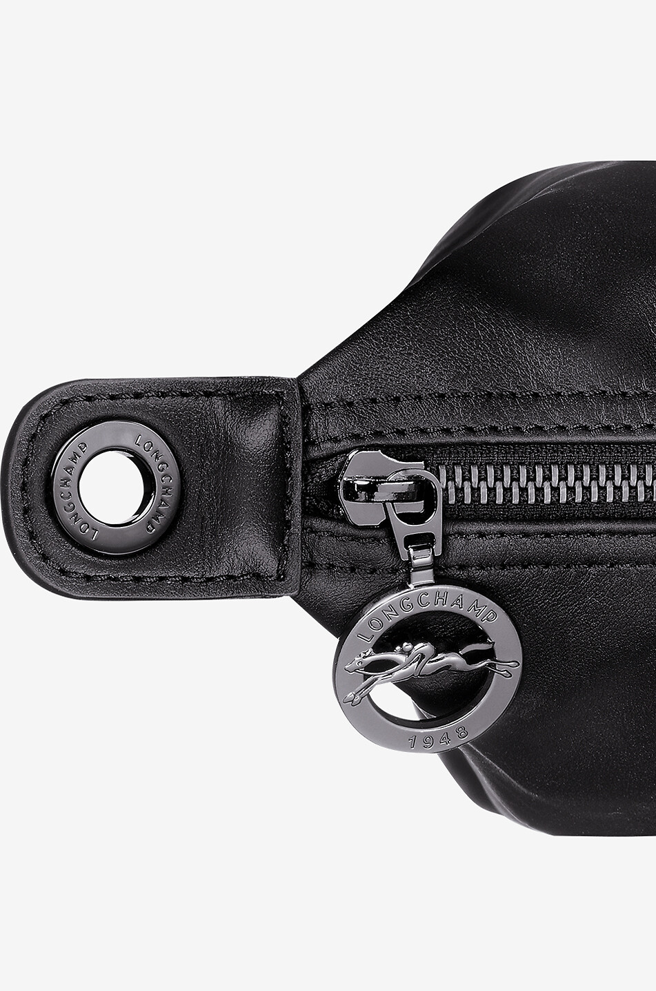 LONGCHAMP Sac porté épaule en cuir lisse souple Le Pliage Xtra M Femme NOIR 4