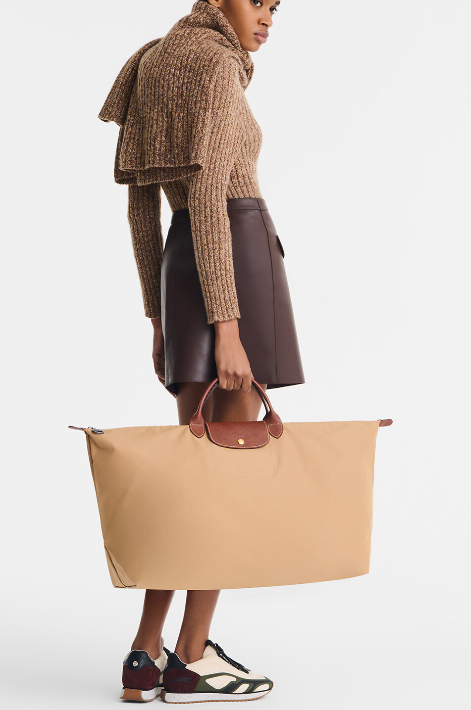 LONGCHAMP Sac de voyage en toile recyclée Le Pliage Original XL Femme MARRON CLAIR 3