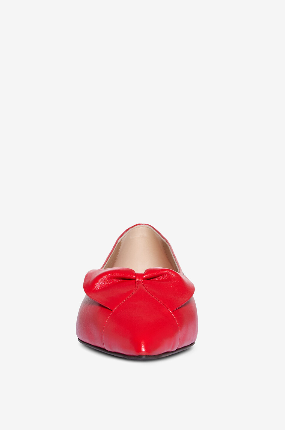 SALVATORE FERRAGAMO Ballerines à bout pointu en cuir nappa Gwen Bow 5 Femme ROUGE 2