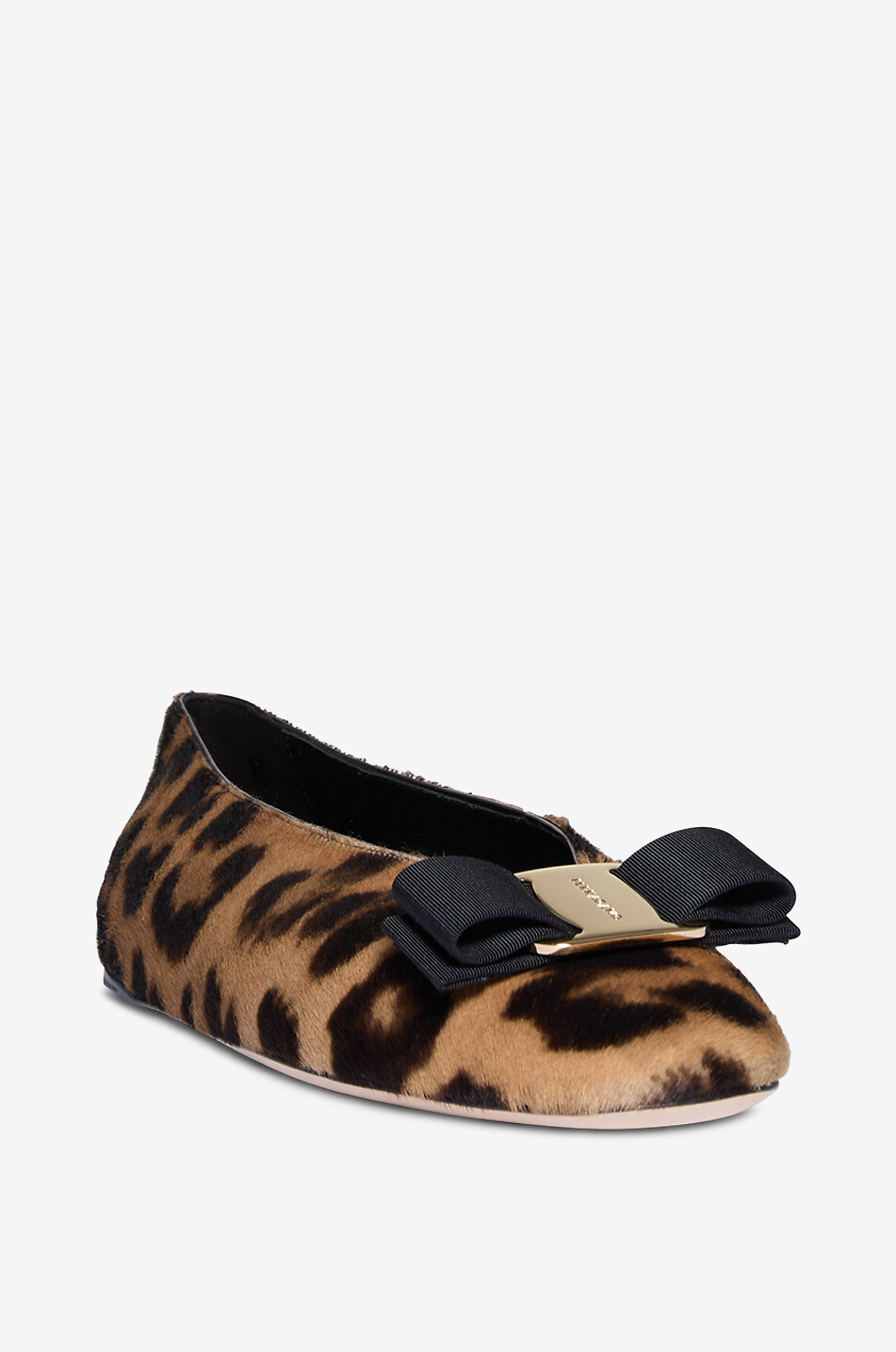 SALVATORE FERRAGAMO Vara leopard print calf hair ballet flats Women Brown 1