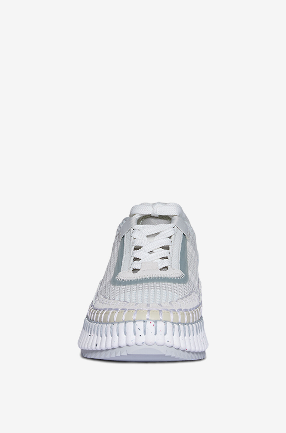 CHLOE Baskets basses à lacets en mesh éco-responsable Nama Femme GRIS 2