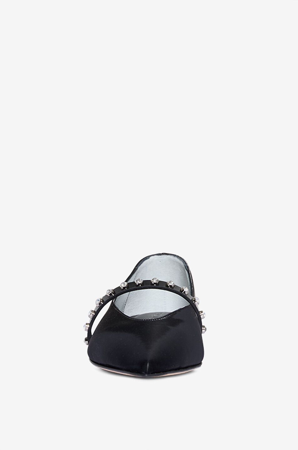 ALEXANDER McQUEEN Revel 5 nylon and crystal Mary Jane flats Women BLACK 2