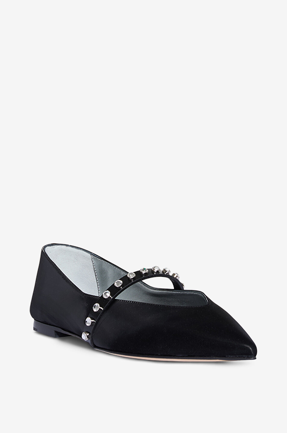 ALEXANDER McQUEEN Revel 5 nylon and crystal Mary Jane flats Women BLACK 1