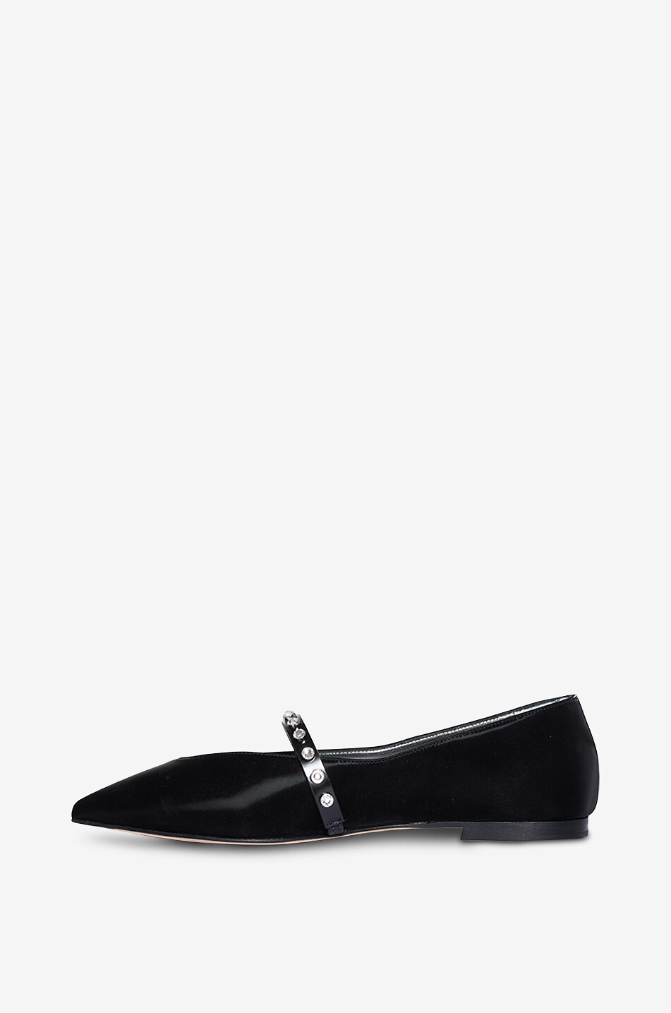 ALEXANDER McQUEEN Revel 5 nylon and crystal Mary Jane flats Women BLACK 3