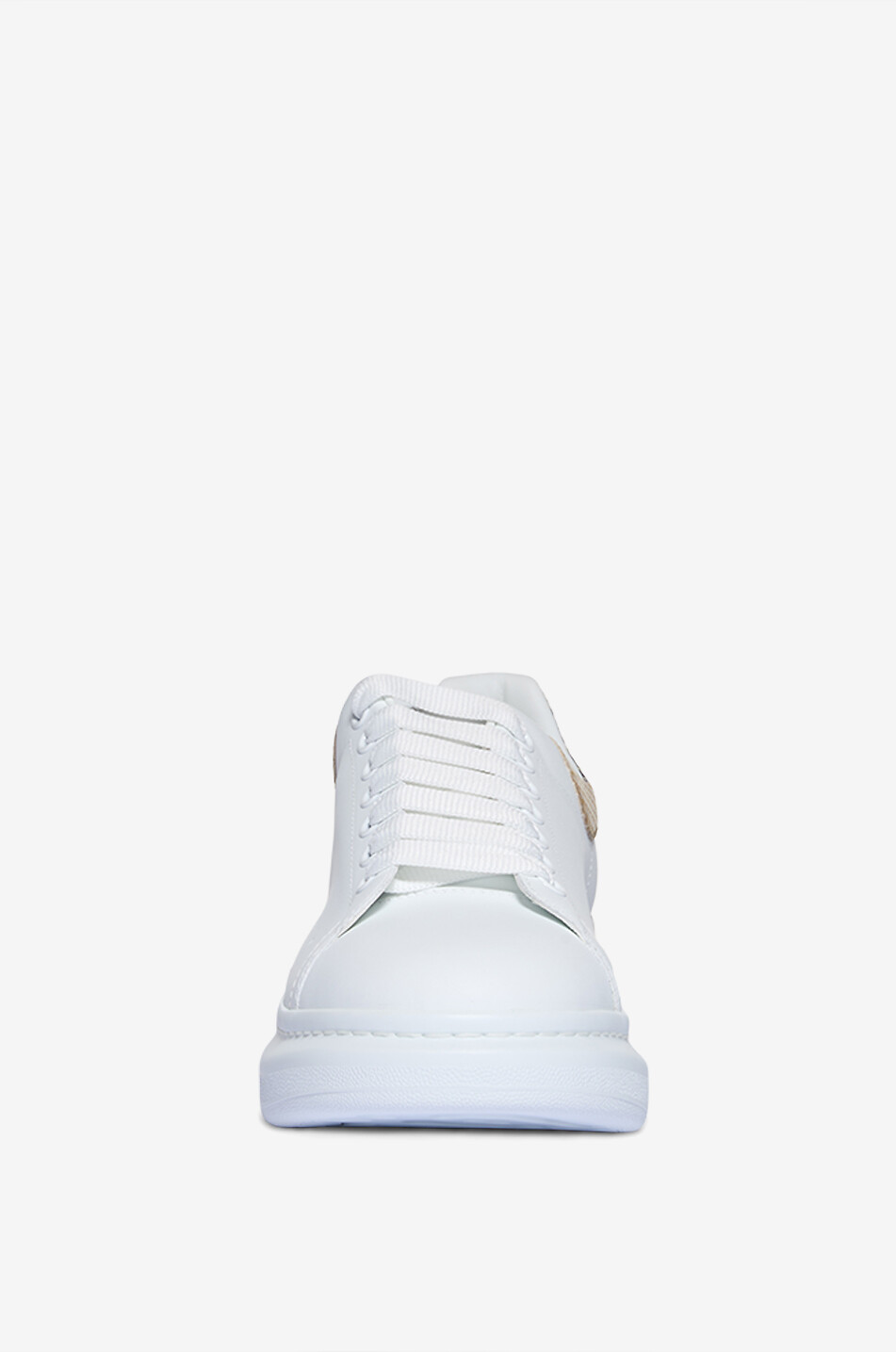 ALEXANDER McQUEEN Glattleder-Sneakers mit Leder in Python-Optik Oversized Herren WEISS 2