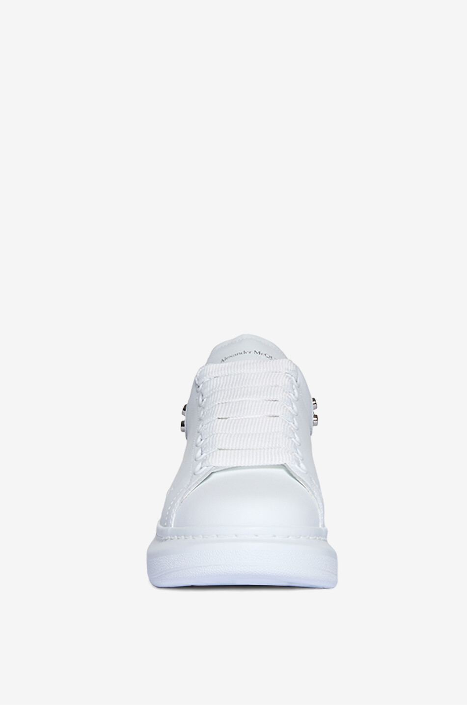 ALEXANDER McQUEEN Baskets en cuir lisse ornées de clous Oversized Femme BLANC 2