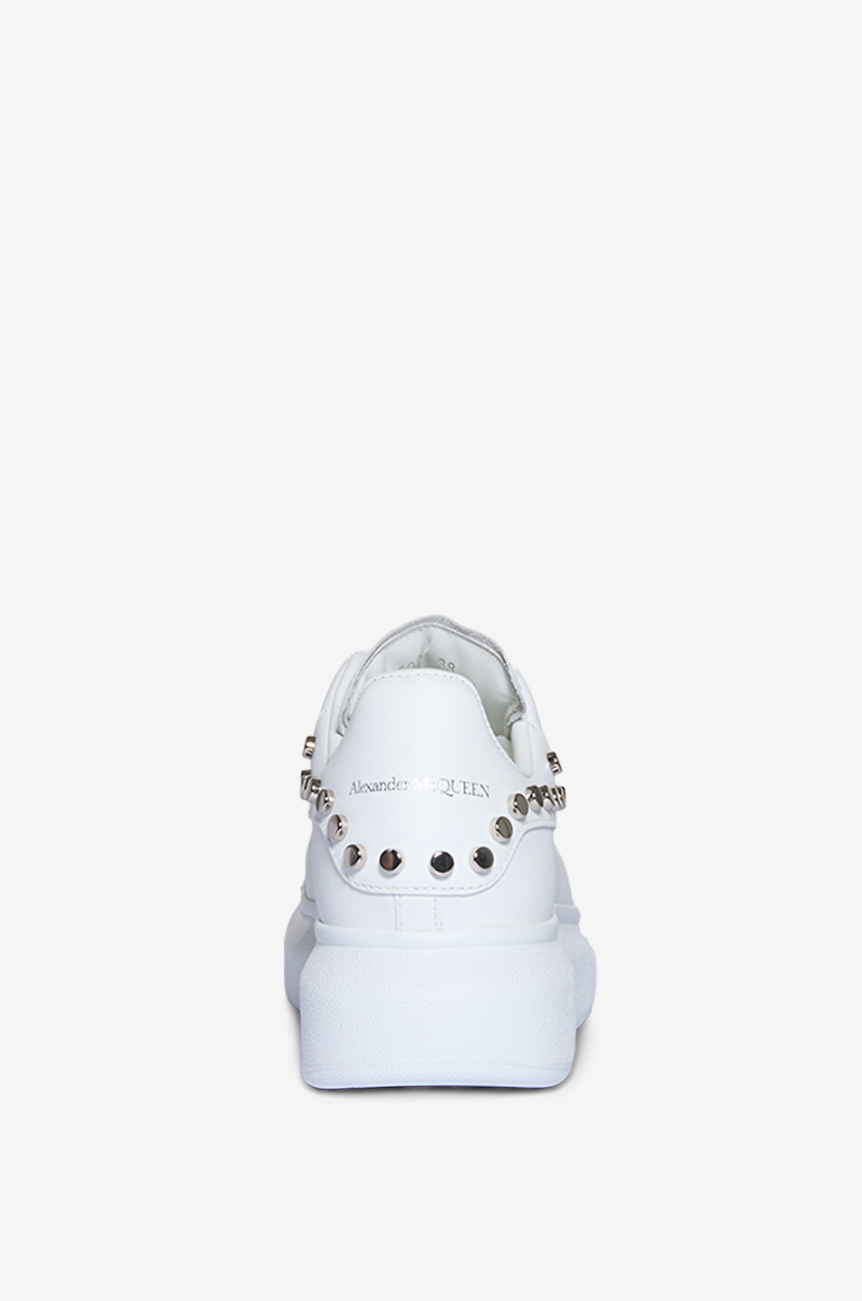 ALEXANDER McQUEEN Baskets en cuir lisse ornées de clous Oversized Femme BLANC 4
