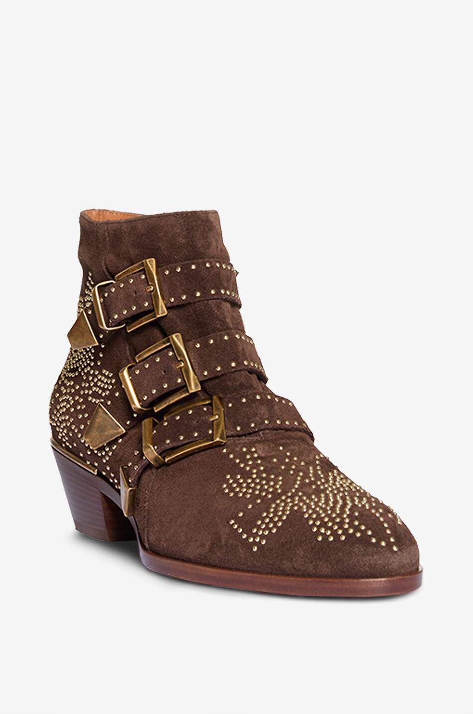 CHLOE Bottines en daim à clous Susanna 40 Femme MARRON FONCÉ 1