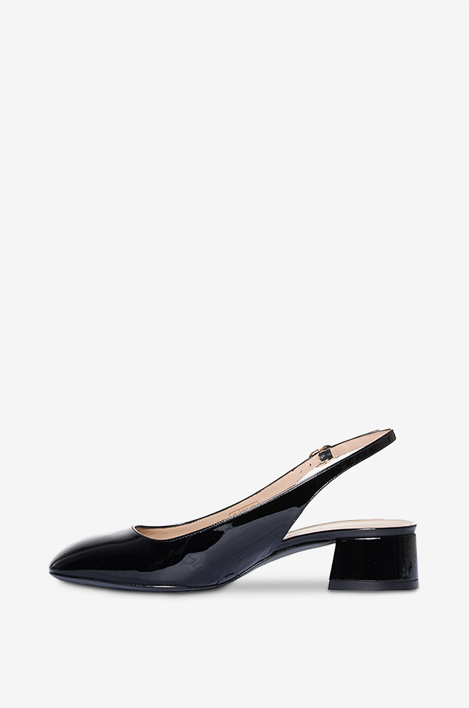 Escarpins Noirs Stuart Weitzman à Talons - Côtés Ouverts, Cuir Verni - Taille 38 (US 8) - Occasion En Très Bon état