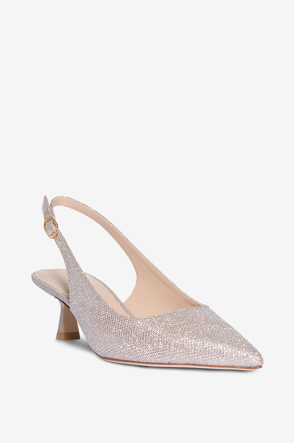STUART WEITZMAN Stuart Sculptural 50 glitter slingback pumps Women Colourless 1