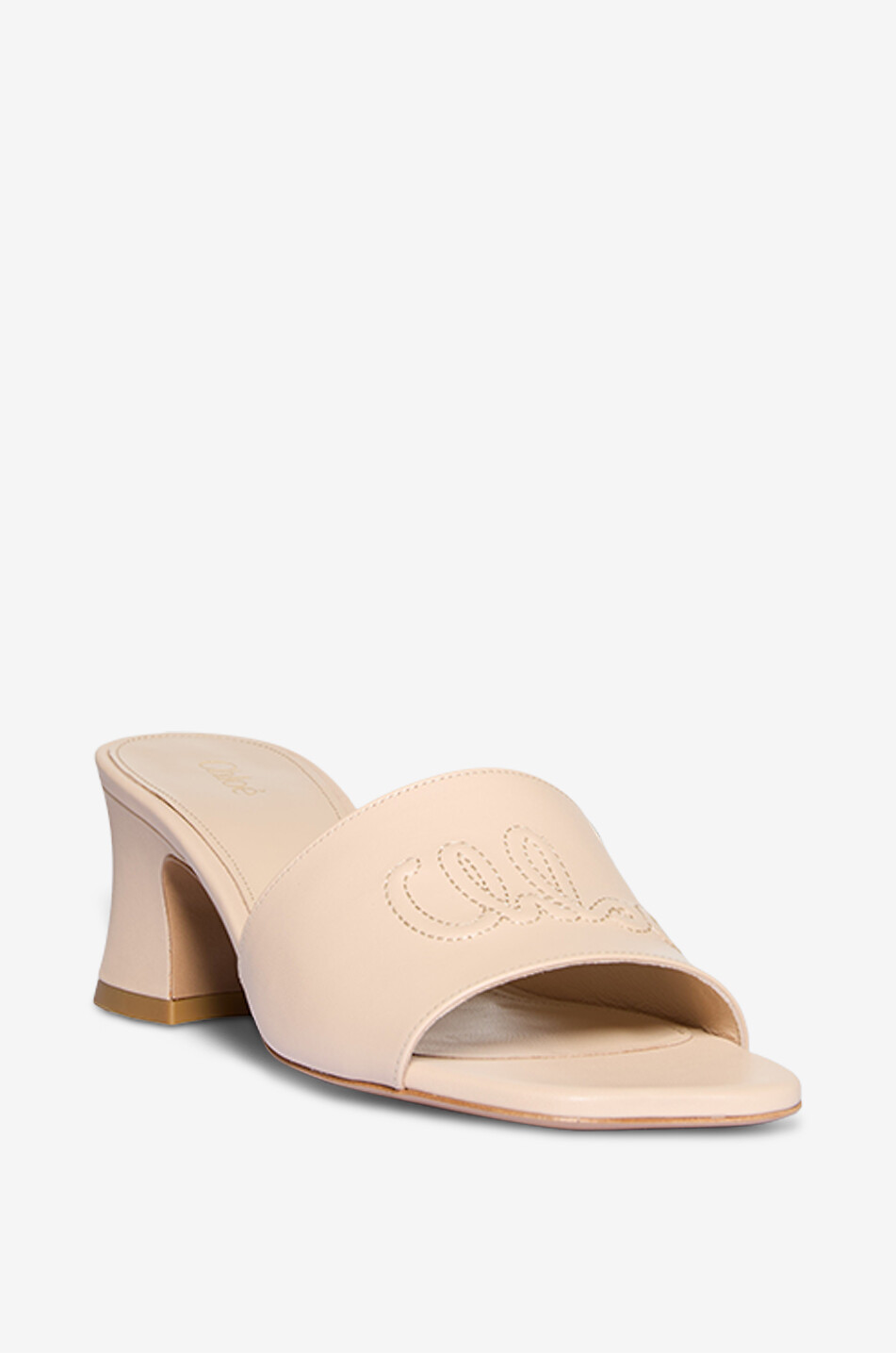 Mules à talon en cuir nappa Chloé Soleil 55