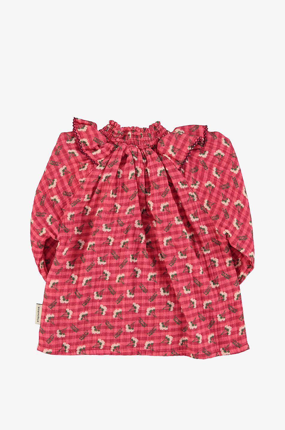 PIUPIUCHICK Ruffled girls' cotton gauze blouse Girl DARK PINK 2