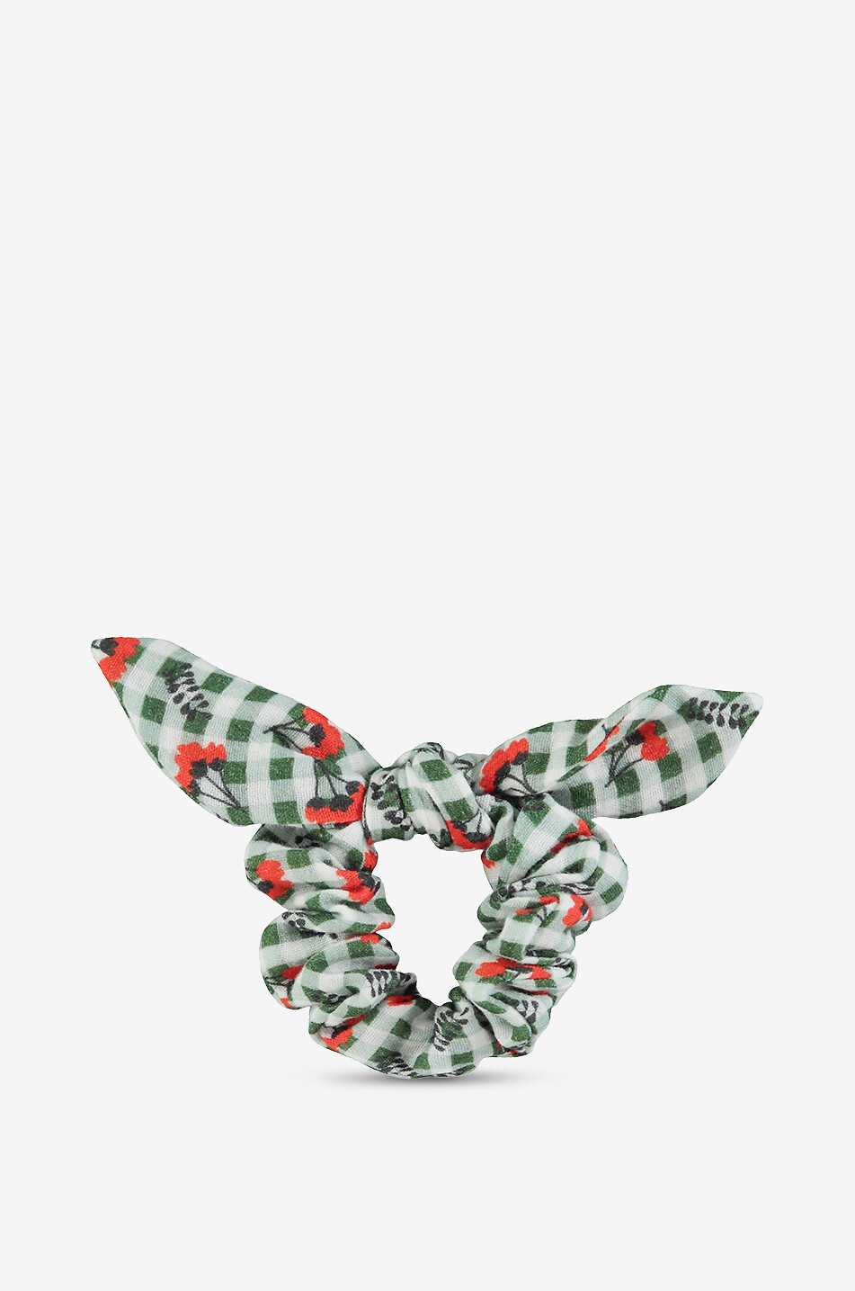 PIUPIUCHICK Flower- and check-adorned girls' scrunchie Girl GREEN 1