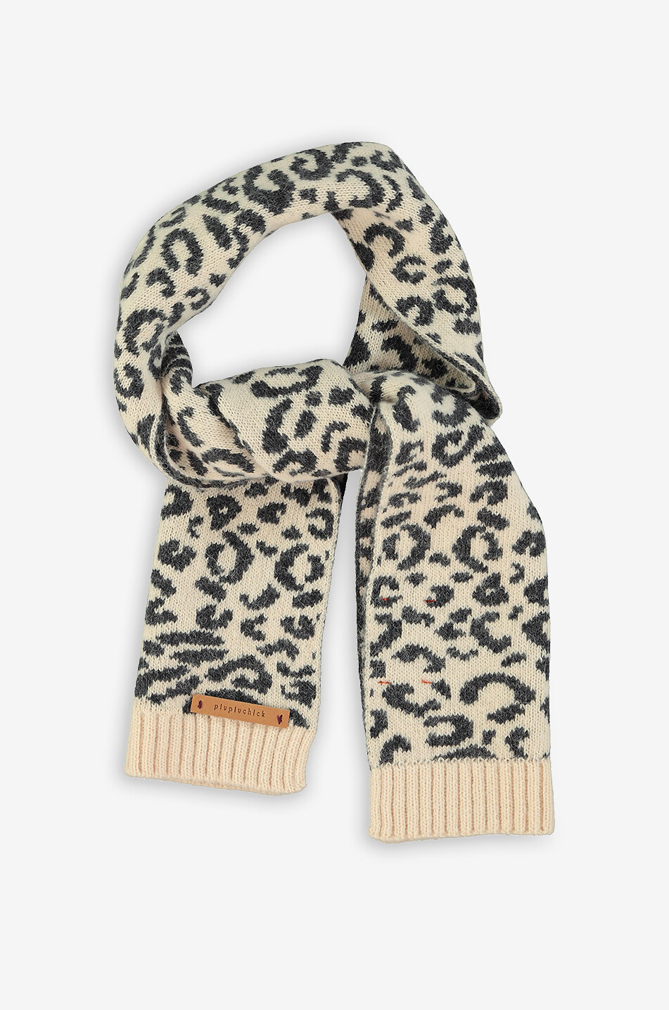 Écharpe en maille jacquard léopard enfant