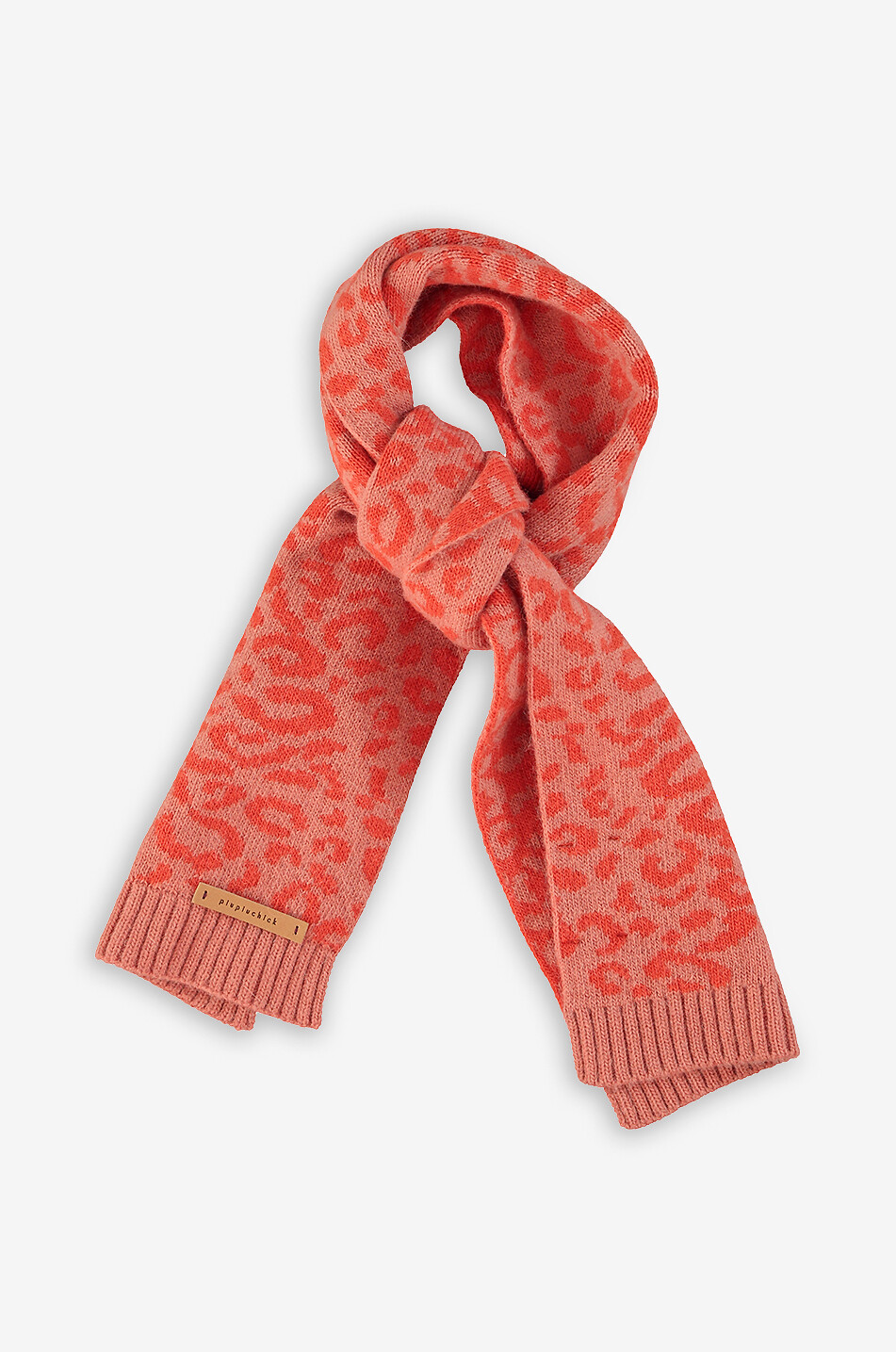 Écharpe en maille jacquard léopard fille