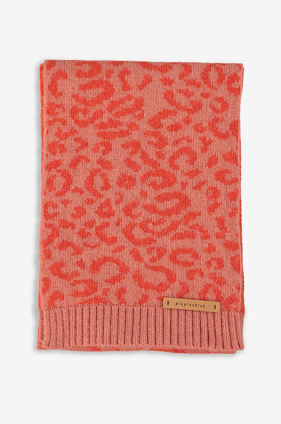 PIUPIUCHICK Écharpe en maille jacquard léopard fille Fille ROSE 2