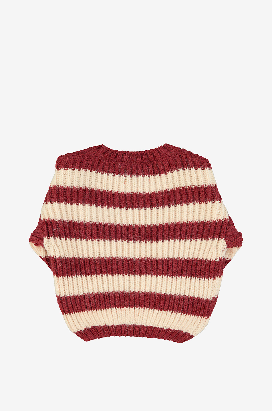 PIUPIUCHICK Pull côtelé rayé en alpaga mélangé enfant Unisexe ROUGE FONCÉ 2