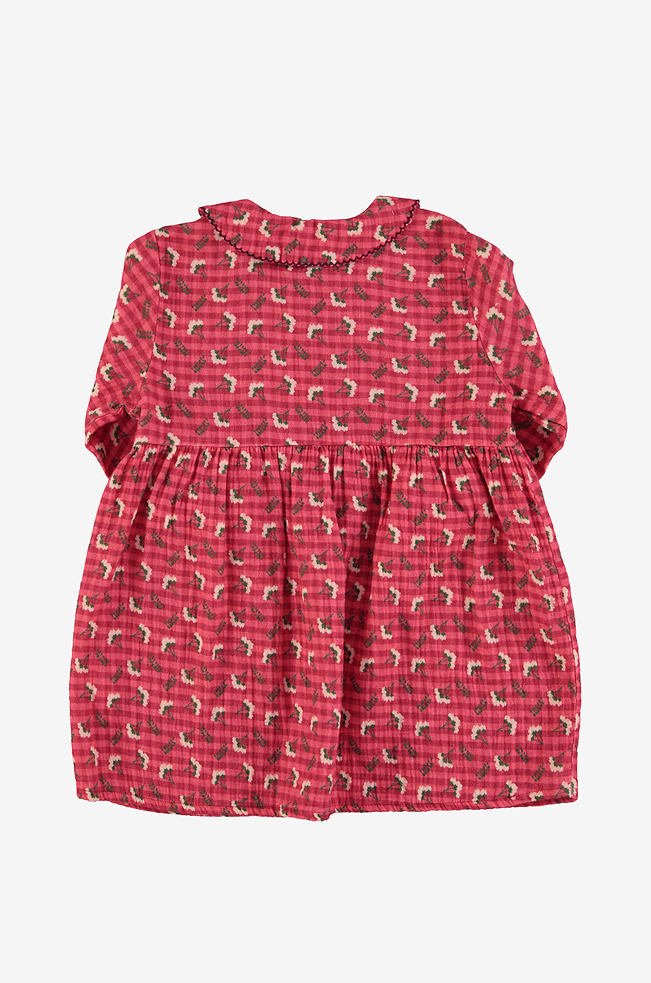 PIUPIUCHICK Cotton gauze girls' shirt dress Girl DARK PINK 2