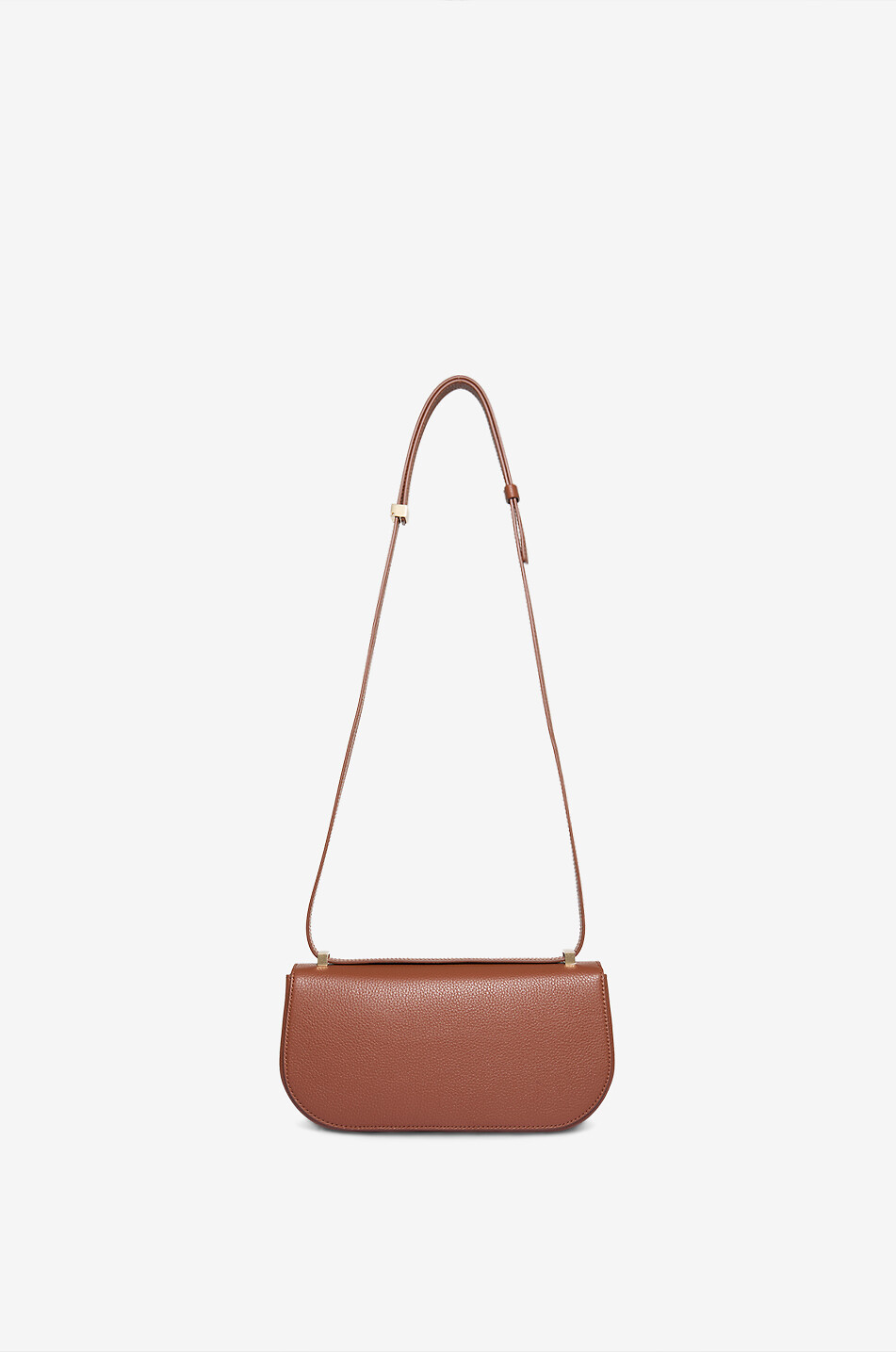 SALVATORE FERRAGAMO Sac baguette en cuir grainé Double Gancini Mini Femme COGNAC 3
