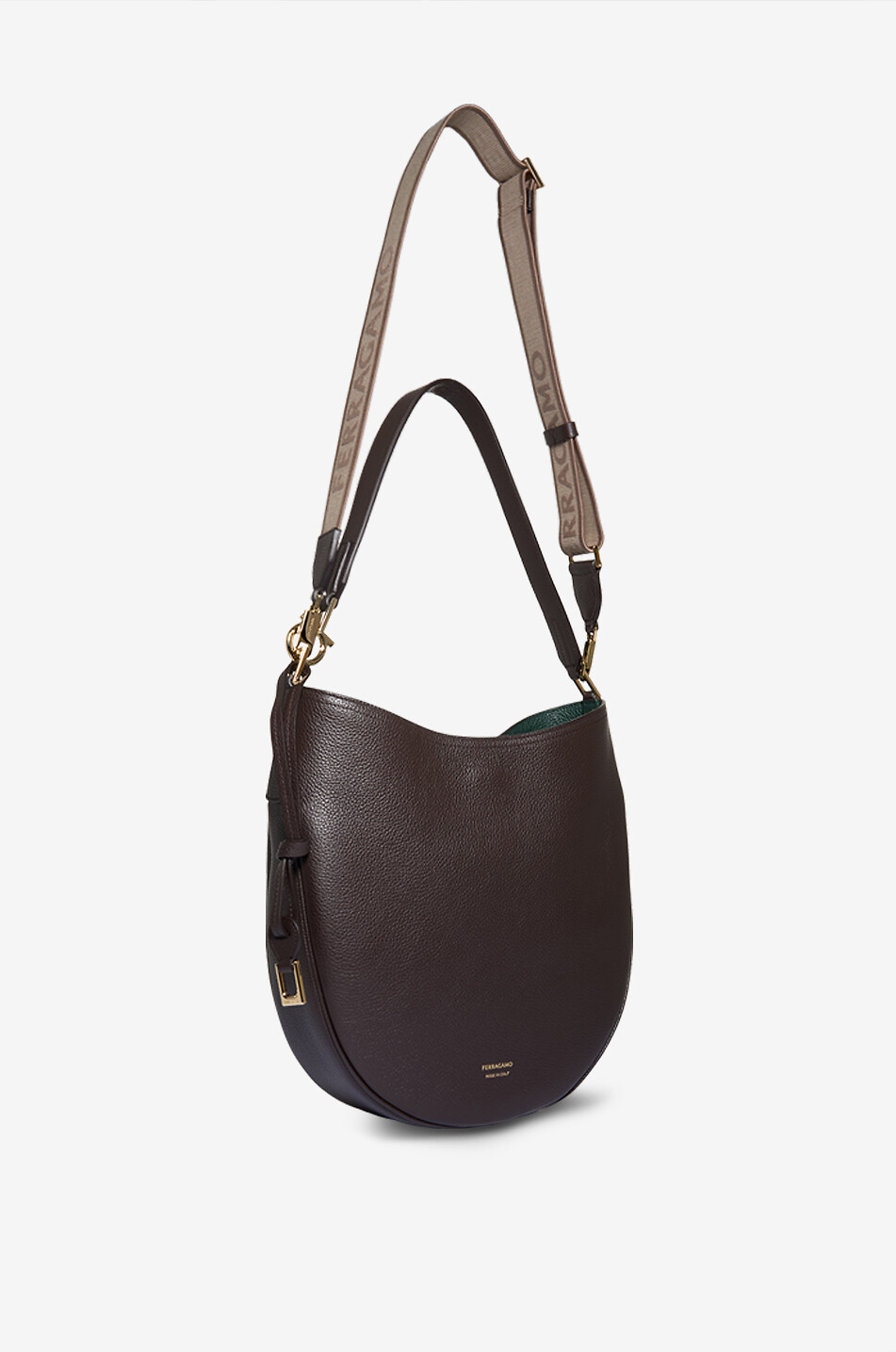 SALVATORE FERRAGAMO Smile Medium grained leather hobo bag Women BLACK 5