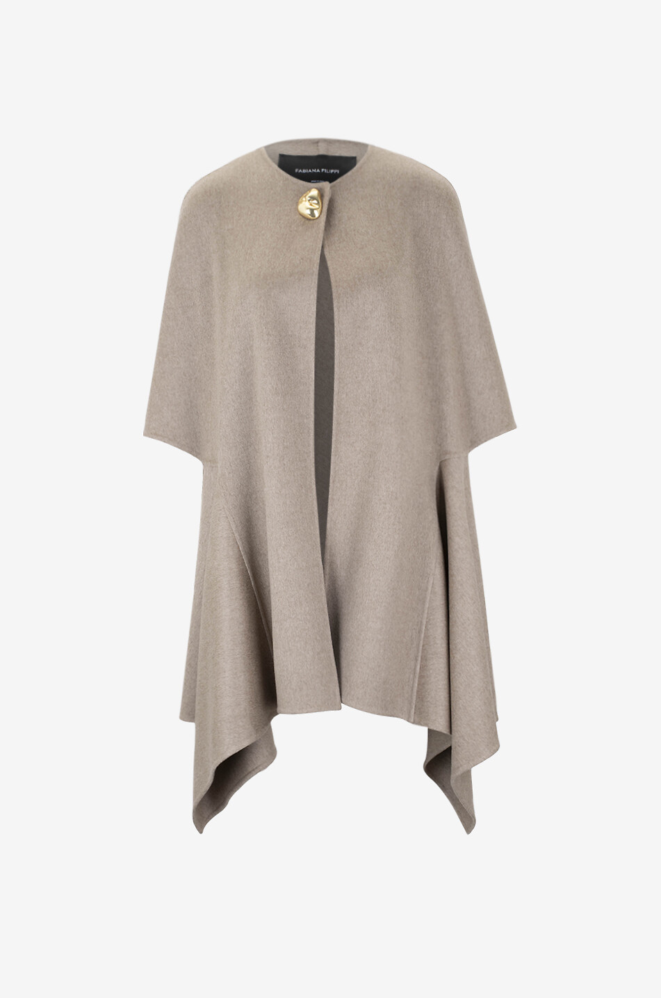 FABIANA FILIPPI Pepita cashmere cape Women BROWN 1