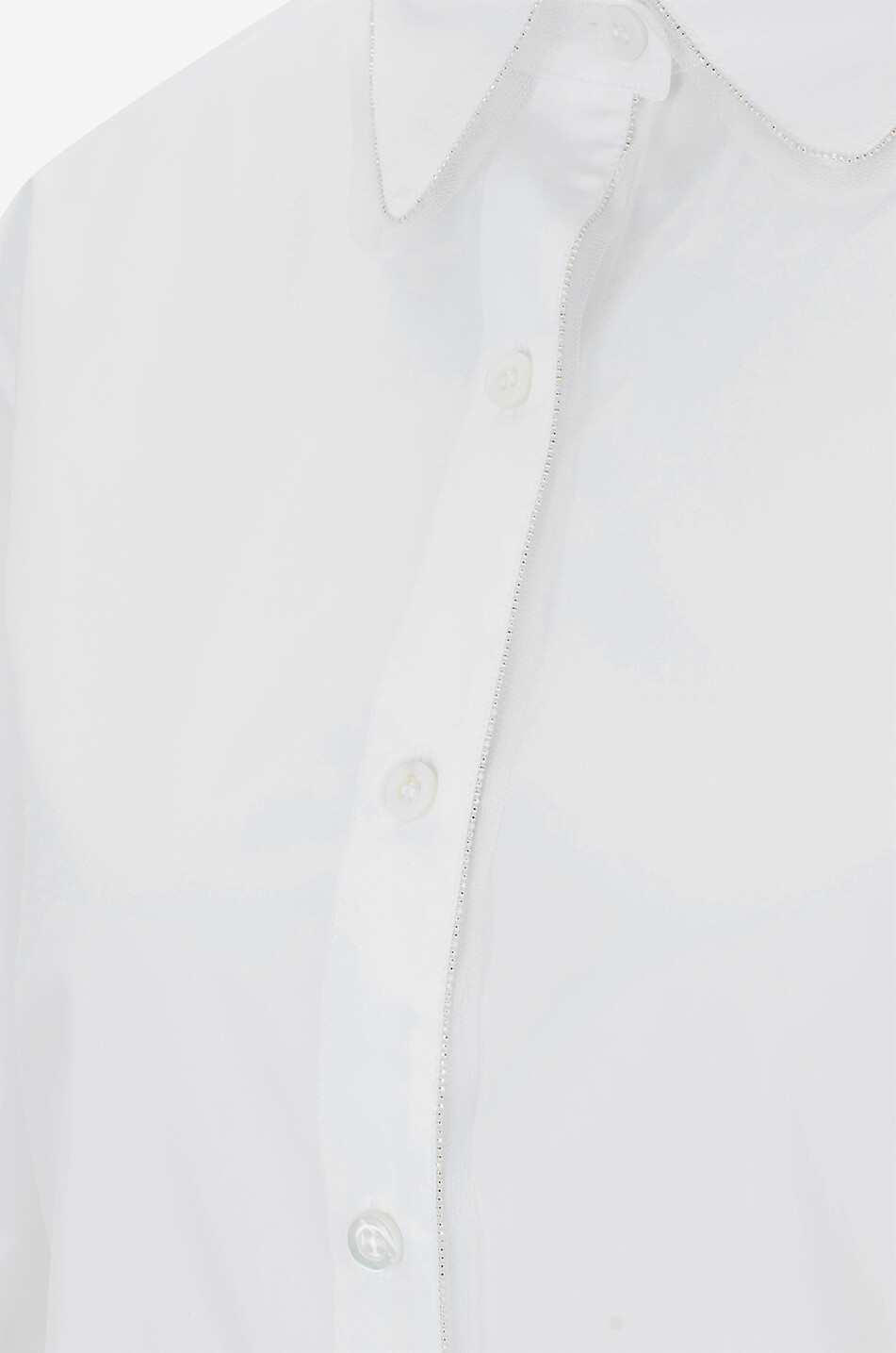 FABIANA FILIPPI Hemd aus Popeline und Tüll Filo Diamante Damen WEISS 3