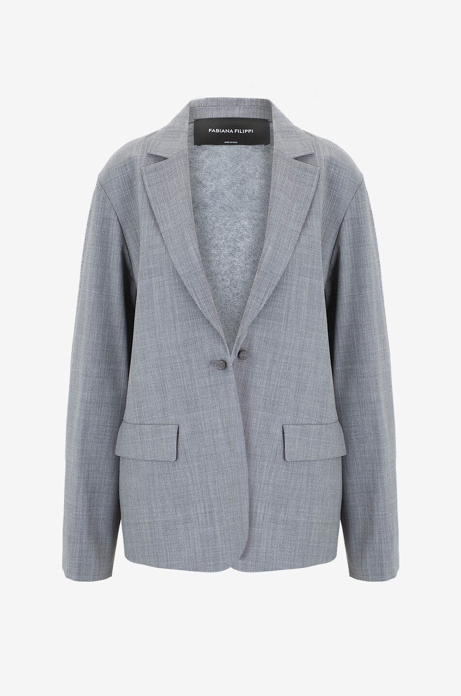 Fluid Cool Wool and knit blazer - FABIANA FILIPPI - GREY Fluid Cool Wool and knit blazer - FABIANA FILIPPI - GREY