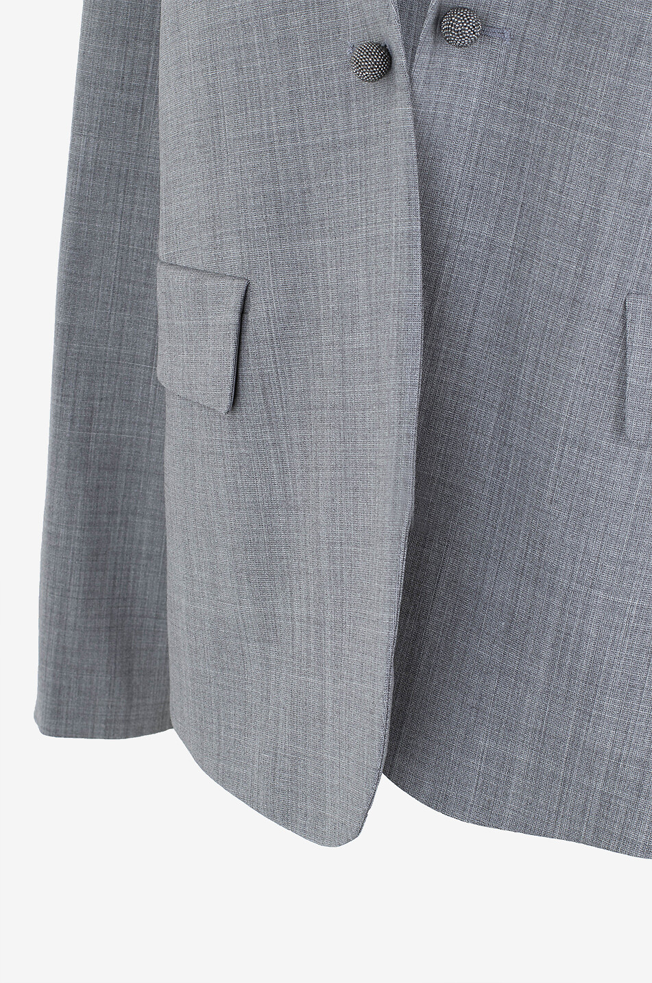 FABIANA FILIPPI Fliessender Blazer aus Cool Wool und Strick Damen GRAU 3