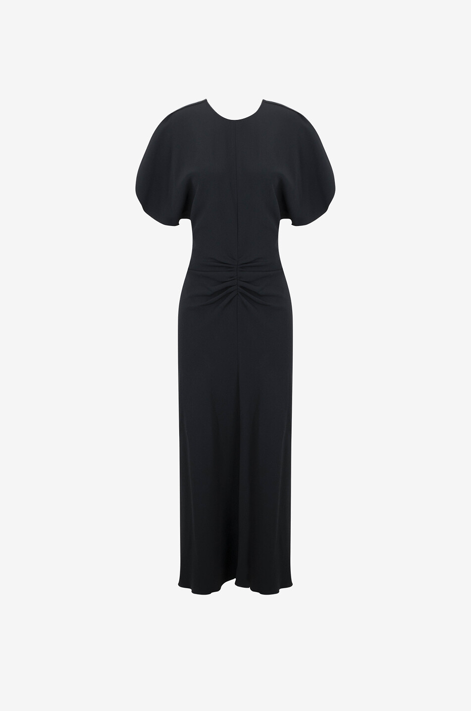 Gathered Waist midi crepe dress