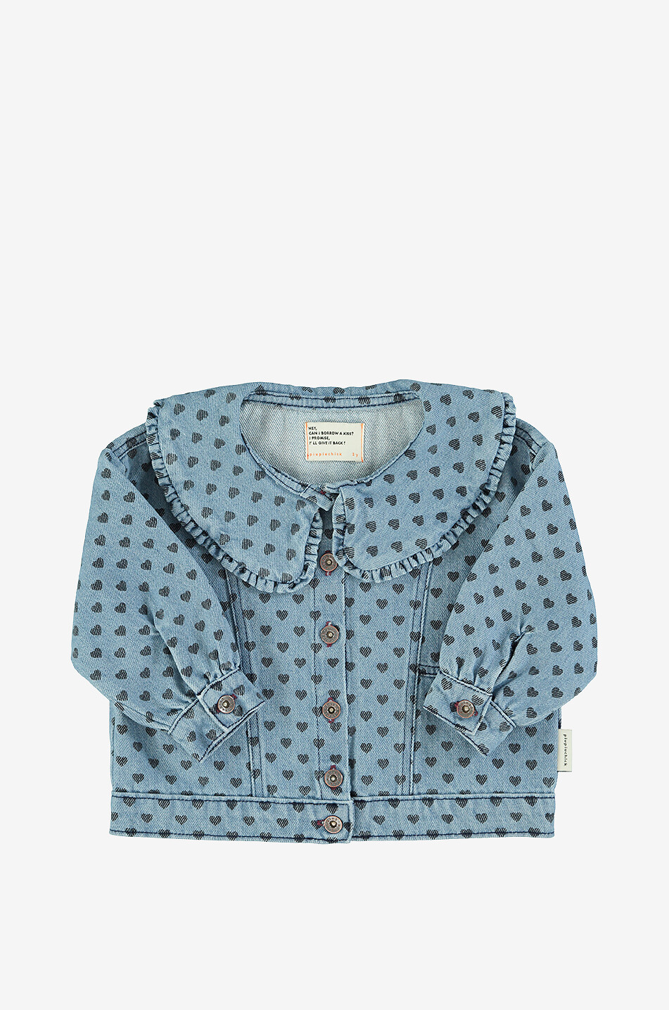 PIUPIUCHICK Mädchen-Jeansjacke mit Herzprint Mädchen BLAU 1
