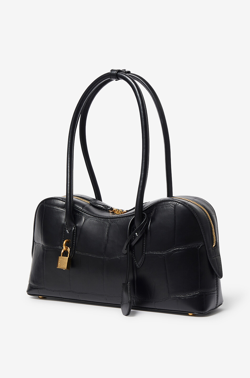 STELLA McCARTNEY Ryder croc embossed faux leather shoulder bag Women BLACK 2
