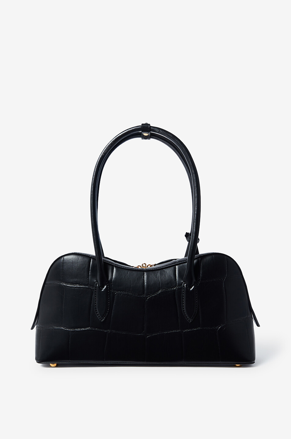 STELLA McCARTNEY Ryder croc embossed faux leather shoulder bag Women BLACK 7