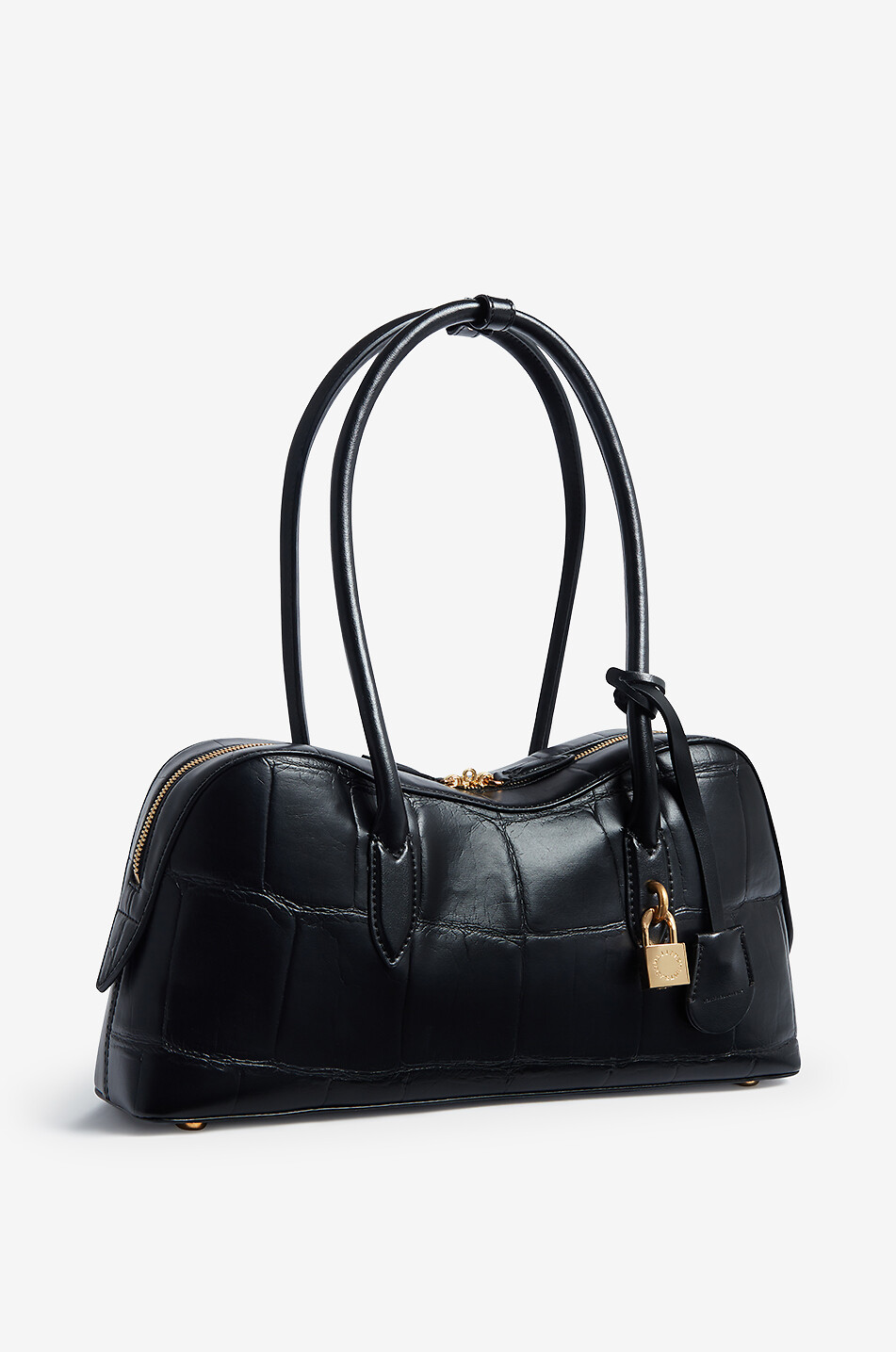 STELLA McCARTNEY Ryder croc embossed faux leather shoulder bag Women BLACK 8