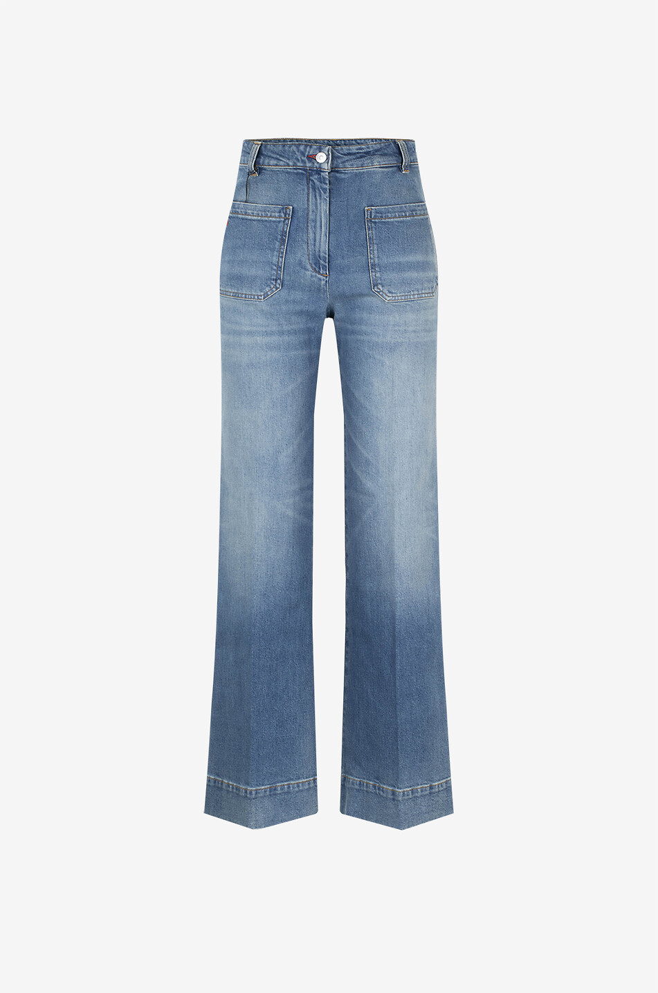 Alina Washed Blue wide-leg high-rise jeans