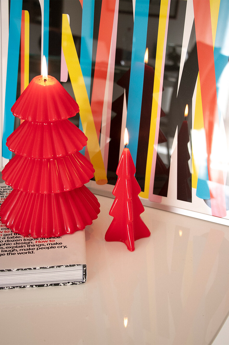 GRAZIANI Oslo fir-tree-shaped candle - H16 Home DARK RED 2