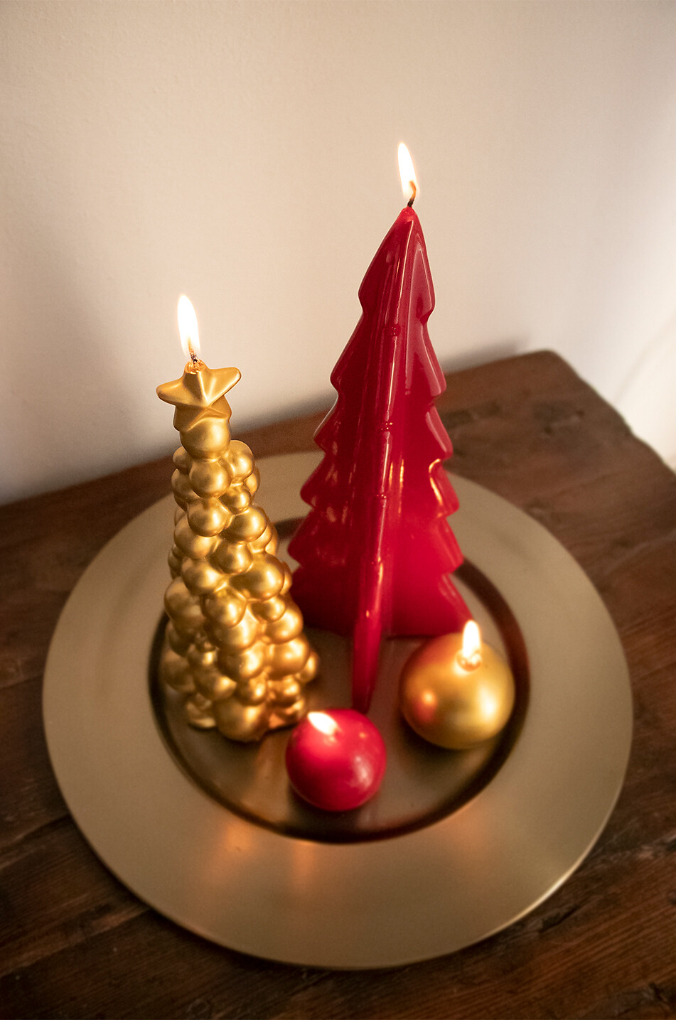 GRAZIANI Oslo fir-tree-shaped candle - H20 Home DARK RED 2