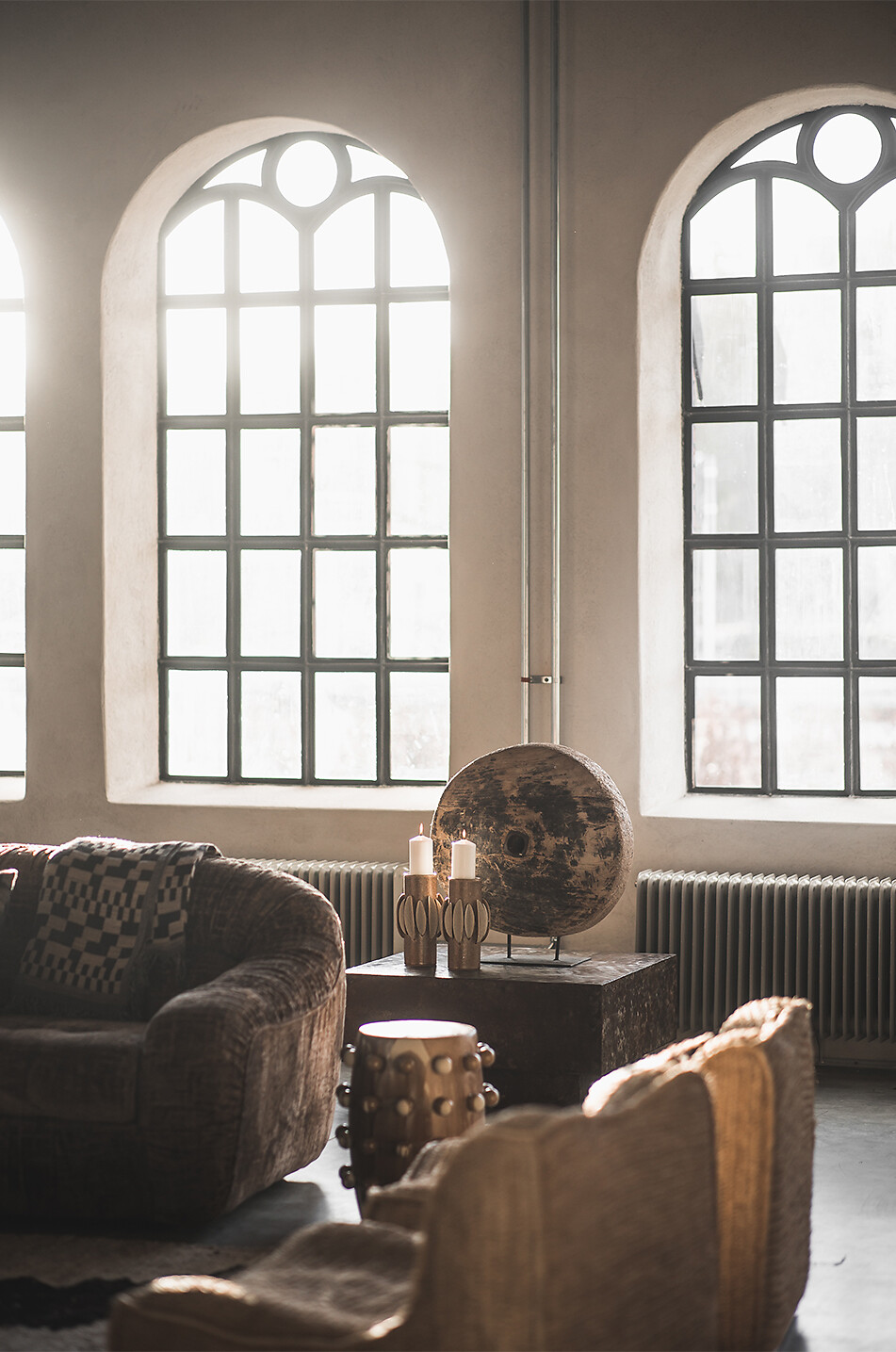 JAKOBSDALS Steinzeug-Windlicht Cairo Haus HELLBRAUN 5