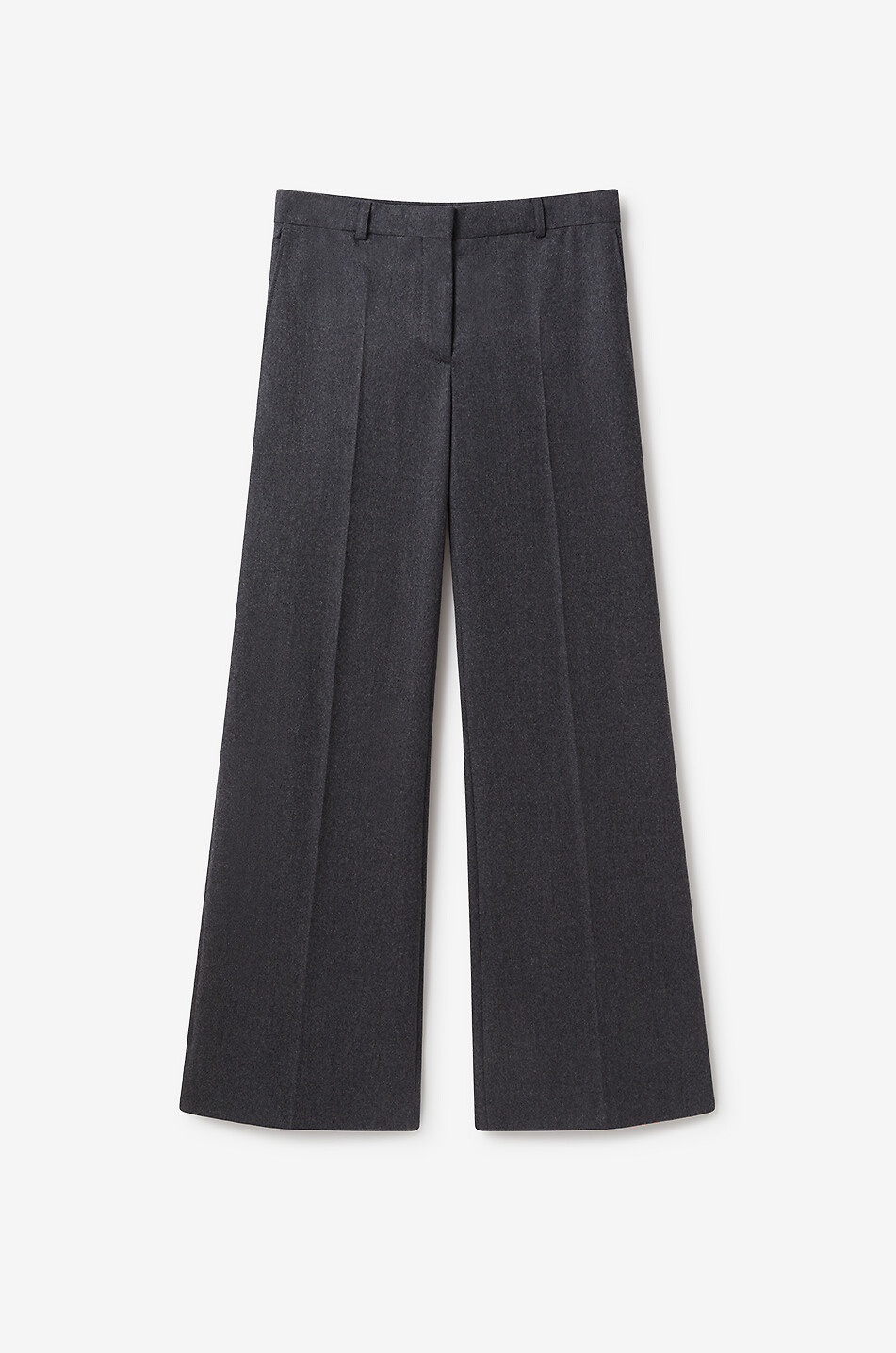 STELLA McCARTNEY Low-rise flared wool flannel trousers Women DARK GREY 1