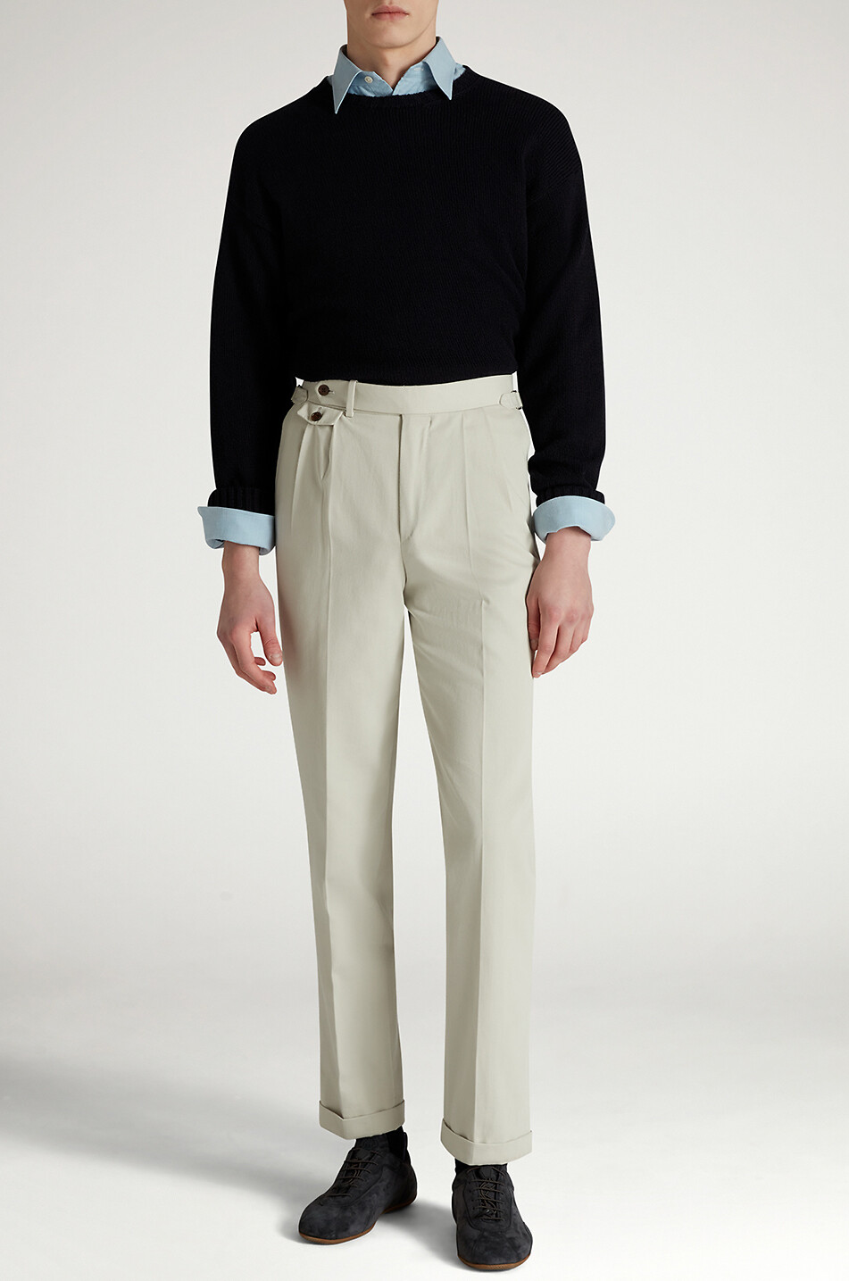 DUNHILL Rundhals-Pullover aus Baumwolle Herren DUNKELBLAU 3