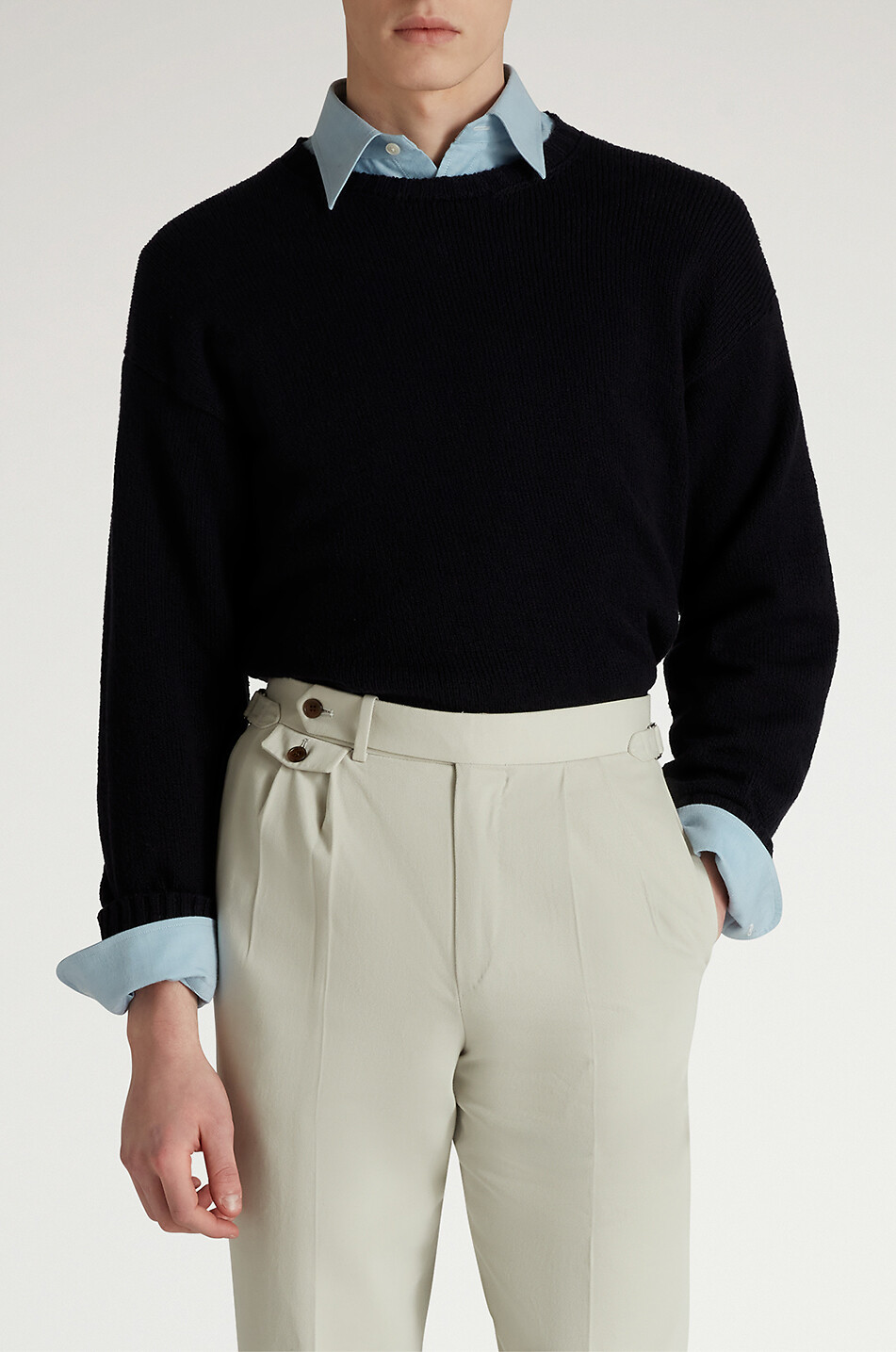 DUNHILL Rundhals-Pullover aus Baumwolle Herren DUNKELBLAU 5