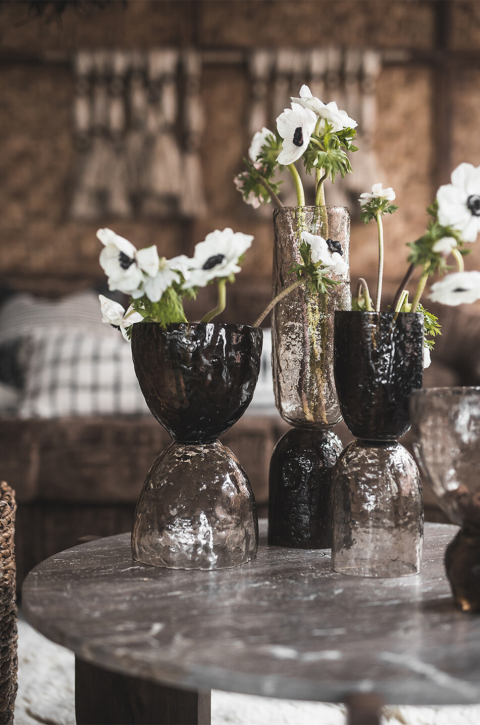 JAKOBSDALS Vase décoratif en verre Taint Maison MARRON 2