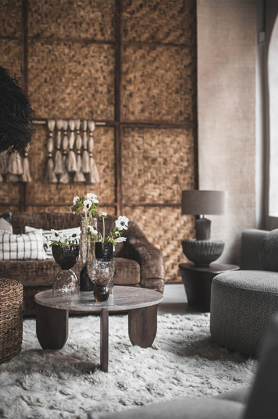 JAKOBSDALS Vase décoratif en verre Taint Maison MARRON 3