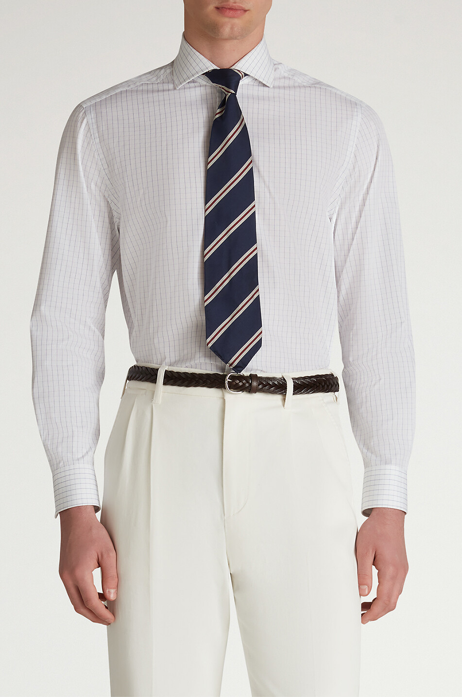 DUNHILL Giza cotton check shirt Men BLUE 3