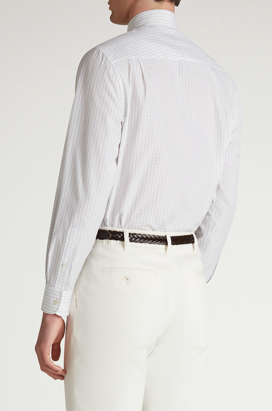 DUNHILL Giza cotton check shirt Men BLUE 4