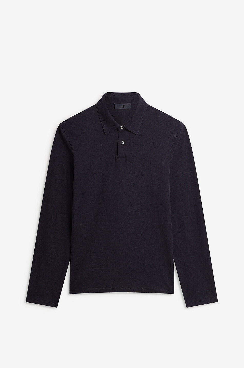 DUNHILL Polo à manches longues en coton et soie Homme BLEU FONCE 1