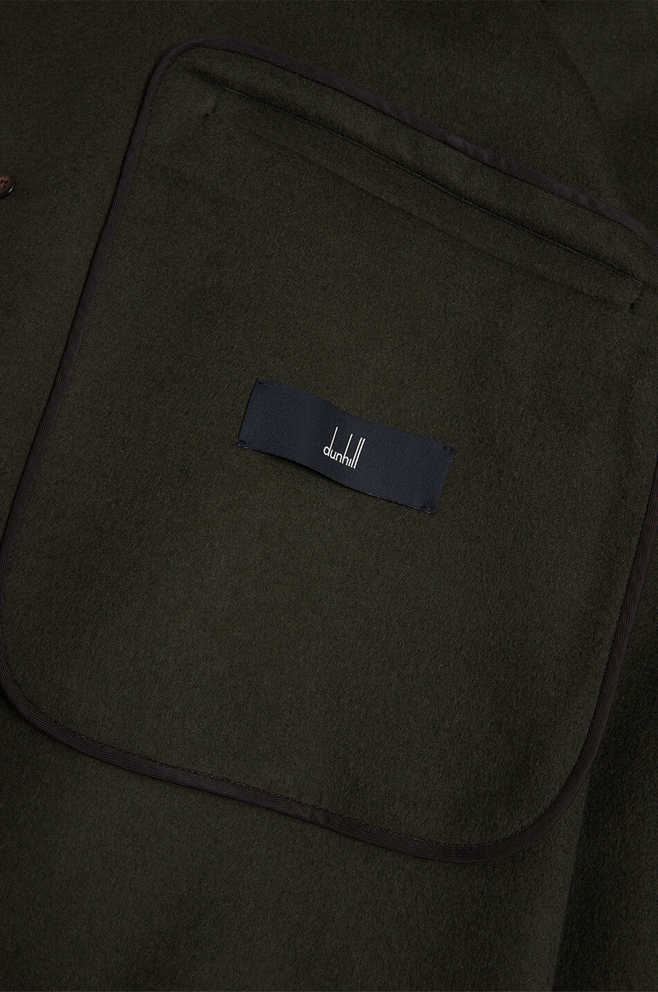 DUNHILL Long virgin wool and cashmere coat Men DARK GREEN 7