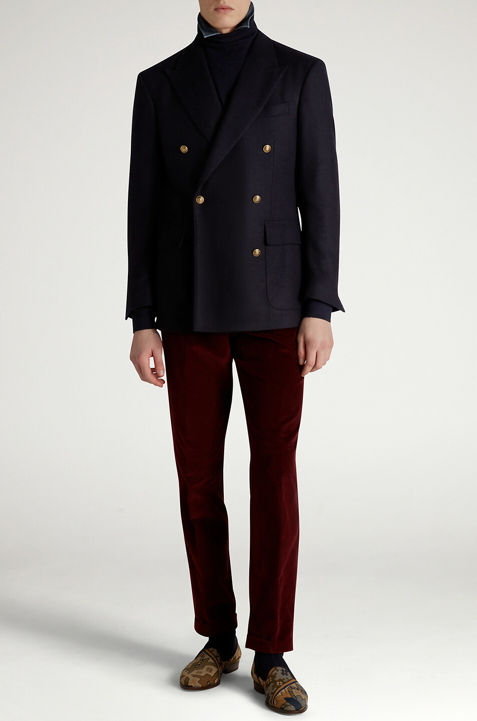 DUNHILL Zweireihiger Blazer aus Kaschmir Sports Herren DUNKELBLAU 3