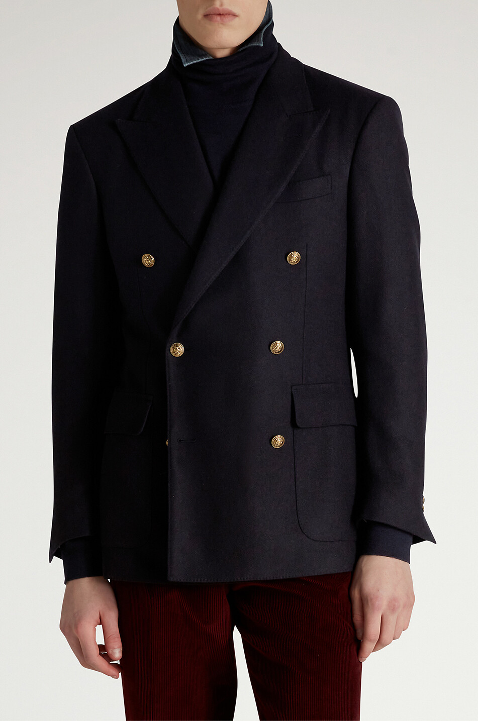 DUNHILL Zweireihiger Blazer aus Kaschmir Sports Herren DUNKELBLAU 5